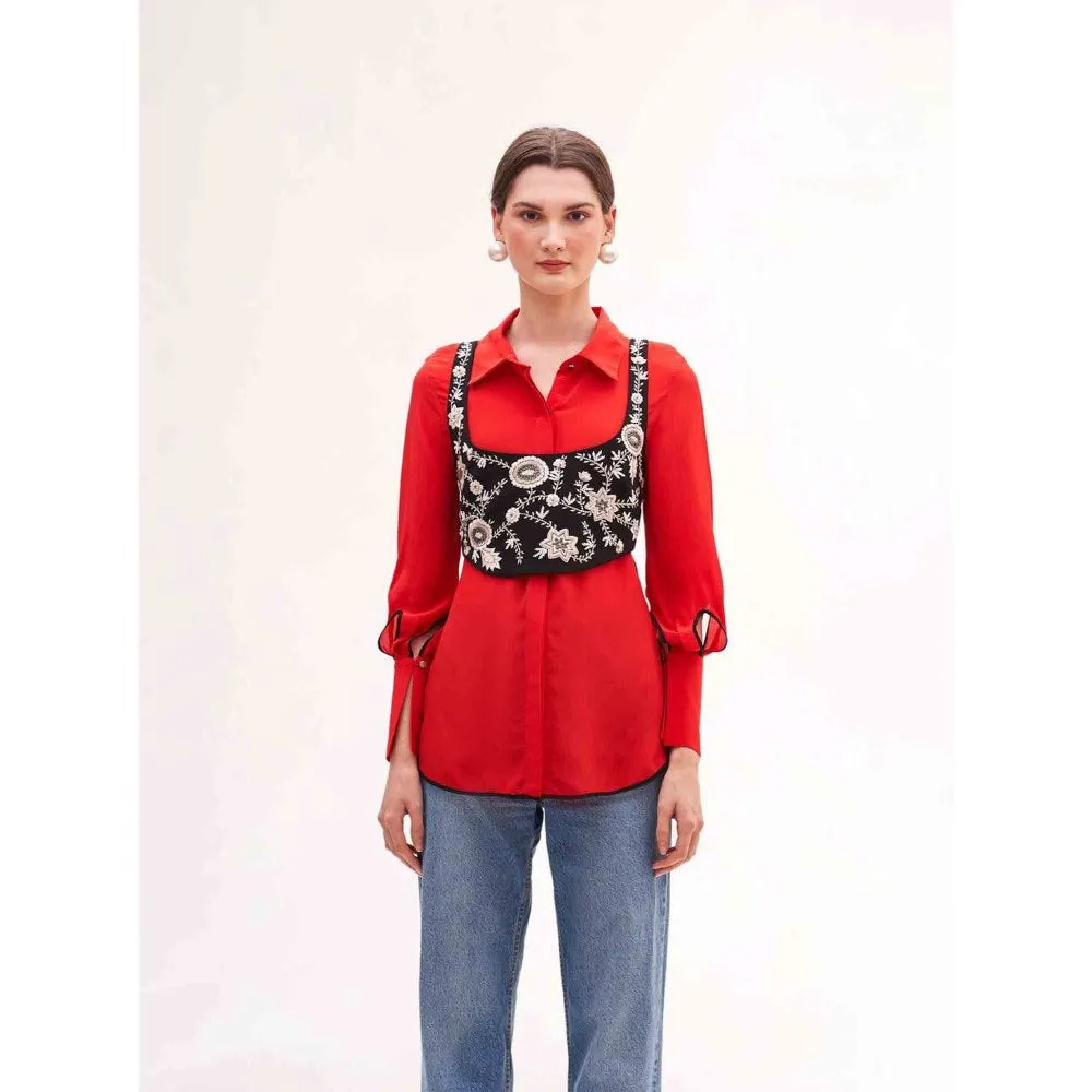 Our Love Bloom Silk Shirt With Jacket (Set of 2)