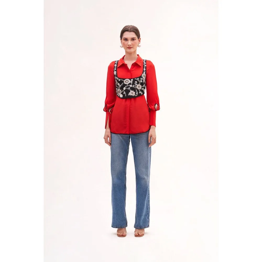 Our Love Bloom Silk Shirt With Jacket (Set of 2)