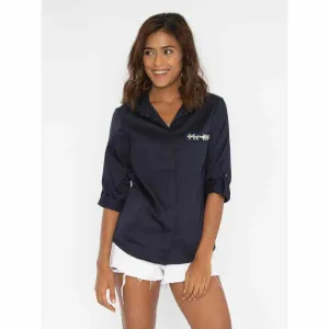 Pallavi Swadi Navy Pocket Swarovski Shirt