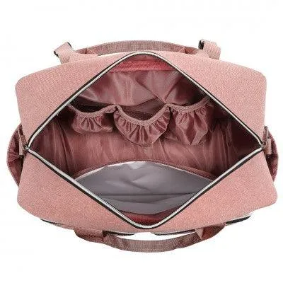 Pink Functional Baby Changing Shoulder Bag With Changing Mat
