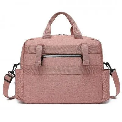 Pink Functional Baby Changing Shoulder Bag With Changing Mat