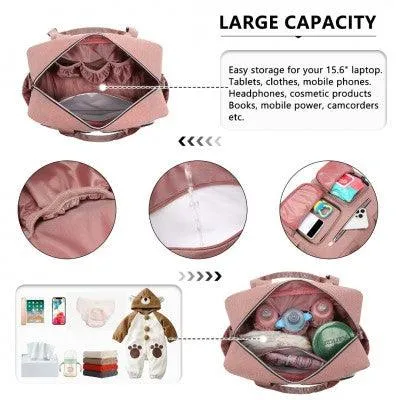 Pink Functional Baby Changing Shoulder Bag With Changing Mat