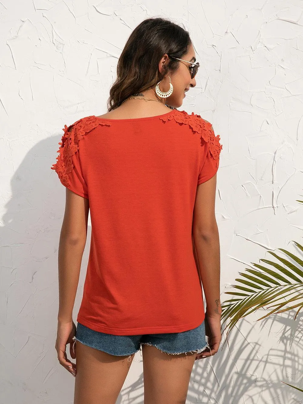Refocus Cold Shoulder Scoop Neck Blouse