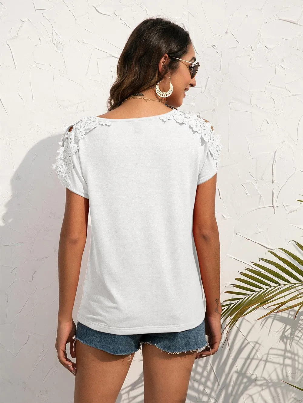 Refocus Cold Shoulder Scoop Neck Blouse