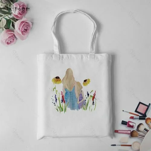 Shoulder Canvas Bag Tote Shopping Bags Daughter Son Mom Large Capacity