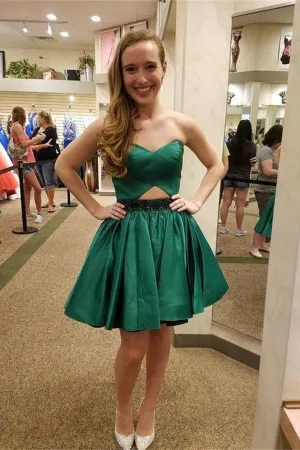 Simple Elegant A-line Short Strapless Homecoming Dress
