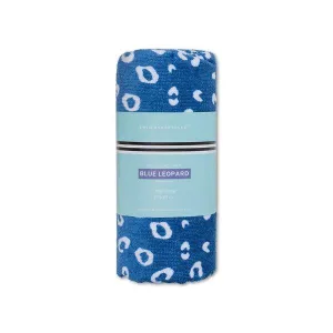 Swim Essentials Luxe Beach Towel, Blue Leopard