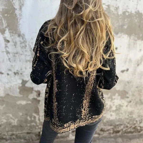 Textuur Button-Up Jas