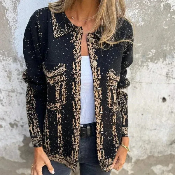 Textuur Button-Up Jas