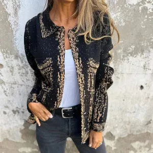 Textuur Button-Up Jas