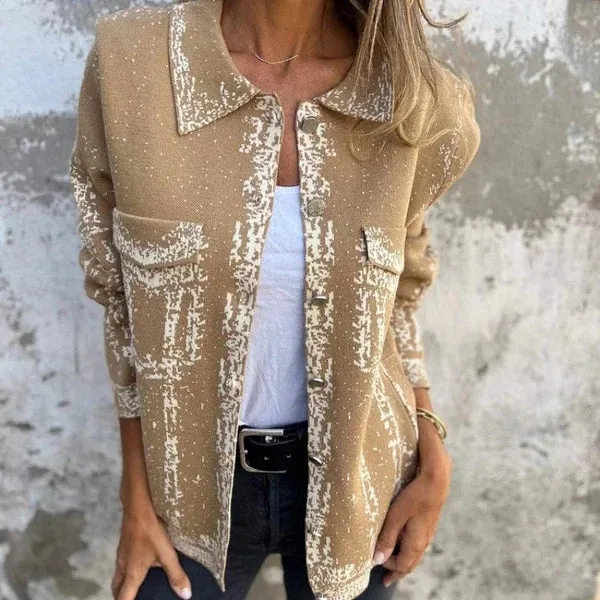 Textuur Button-Up Jas