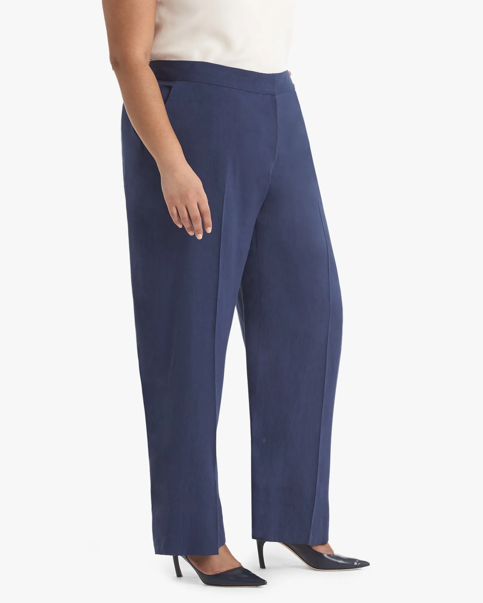 Tinsley Linen-Blend Trouser | Navy