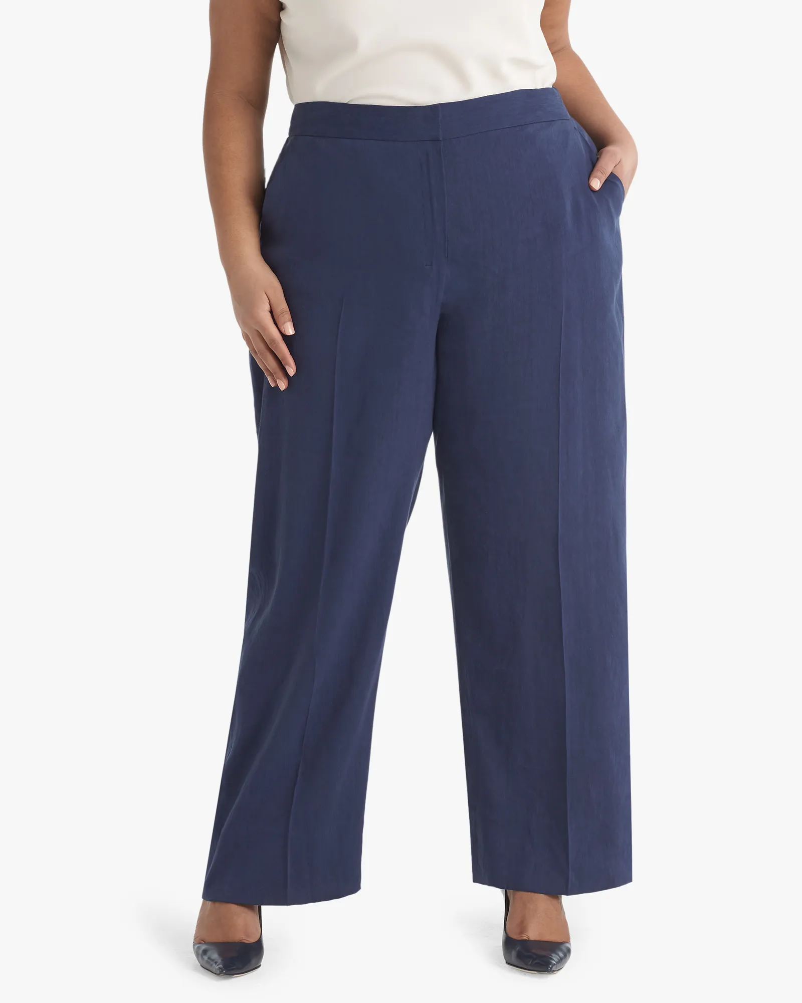 Tinsley Linen-Blend Trouser | Navy