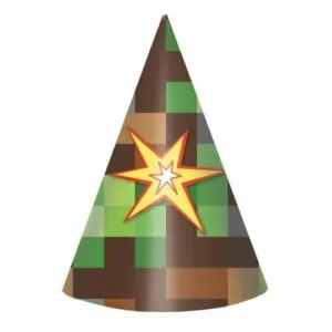 TNT Minecraft Style Party Hats 8pk