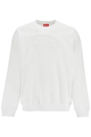 white cotton sweatshirt with raised logo for men A03790 0JYYJ WHITE