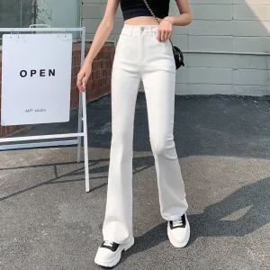 Woman High Waist Denim Trousers For Female Blue White Black Jeans