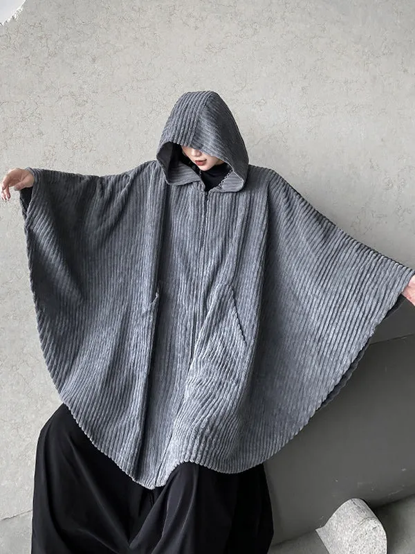 xakxx Casual Batwing Sleeves Loose Zipper Jackets Outerwear