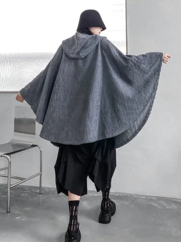 xakxx Casual Batwing Sleeves Loose Zipper Jackets Outerwear